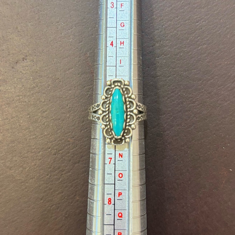 Authentic Turquoise and Sterling Silver Ring Size 6.